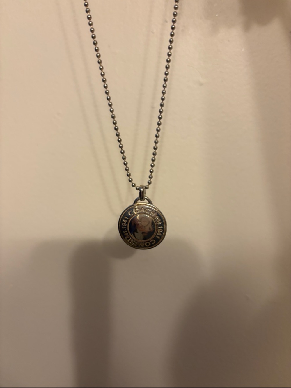Coach Sterling silver Circular Logo Pendant Necklace - Picture 5 of 6